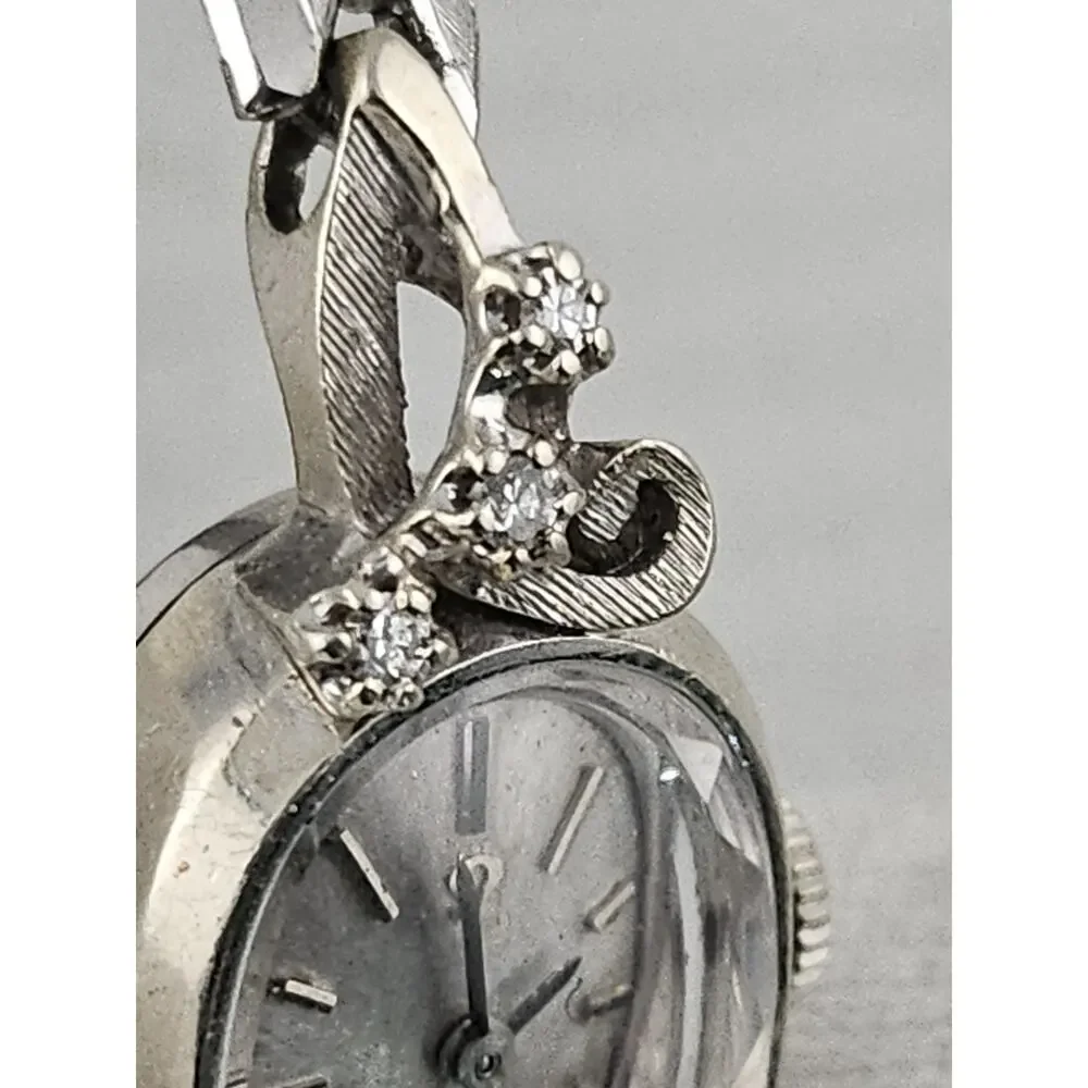 Vintage 1966 OMEGA Ladies 6 Diamond 14k Cocktail Watch 17 Jewel 484 Cal Runs